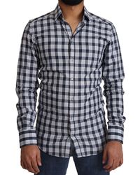 Dolce & Gabbana - Elegant & Checkered Slim Fit Dress Shirt - Lyst