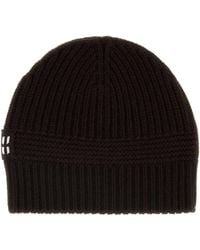 Miu Miu - Dark Stretch Wool Blend Beanie Hat - Lyst