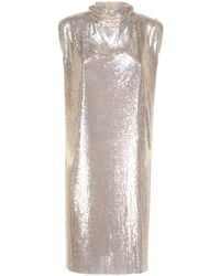 Sportmax - Metallic Mesh Dress With Cut Out - Lyst