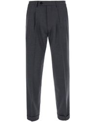 Michael Coal - Double Pleated Tech Fabric Trousers Wool - Lyst
