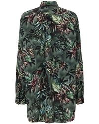 Rabanne - Oversized Forest Silk Crepe De Chine Shirt With All-Over Floral Print - Lyst