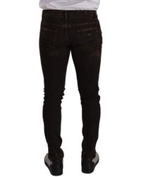 Dolce & Gabbana - Brown Distressed Slim Fit Skinny Denim Jeans - Lyst
