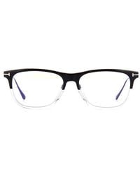Tom Ford - Eyeglasses Rectangle Full Rim, -Crystal Frame And Clear Demo Lenses Lens Ft5589-B003 - Lyst