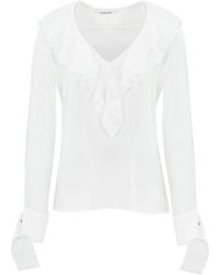 Liviana Conti - Silk Shirt With Ruffles - Lyst