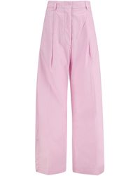 Thelatest - Wide-Leg Cotton Pants Jumpsuits - Lyst