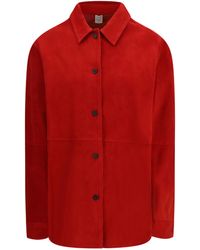TOTEME - Suede Shirt Jacket Lambskin Leather - Lyst