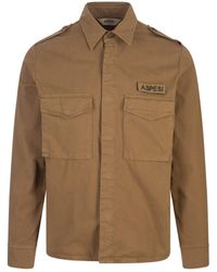Aspesi - Light Cotton Gabardine Military Shirt - Lyst