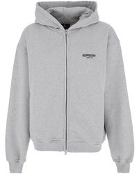 Represent - Zip-Up Sweatshirt With Logo On The Front And Back - Lyst