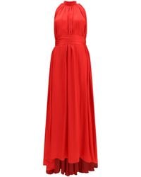 Sa Su Phi - Belted Pleated Dress Polyester; Cotton Long - Lyst