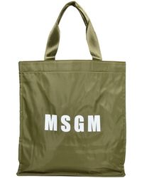 MSGM - Logo Printed Top Handle Bag - Lyst