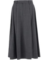 Brunello Cucinelli - Midi Skirt Wool Blend Virgin - Lyst