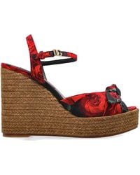 Dolce & Gabbana - Lolita Canvas Wedge Sandal - Lyst