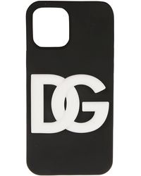 Dolce & Gabbana Uomo Accessori Custodie cellulare e tablet Custodie per cellulare Cover iPhone 12 Pro in gomma leo fondo verde male OneSize Technology 