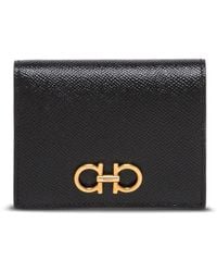 Ferragamo - Ferragamo Gancini Leather Compact French Wallet - Lyst