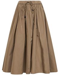 Max Mara - Khaki Mxmlonza Taffeta Midi Skirt - Lyst