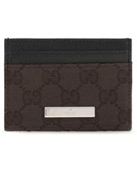 Gucci - Gg Fabric Card Holder Polyester; Cotton; Polyamide Wallet - Lyst