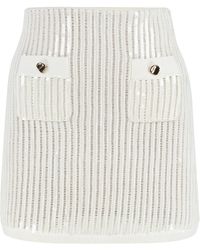 Self-Portrait - Knitted Mini Skirt Cotton - Lyst
