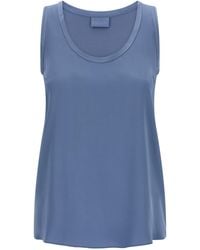 Brunello Cucinelli - Silk Sleeveles T-Shirt - Lyst