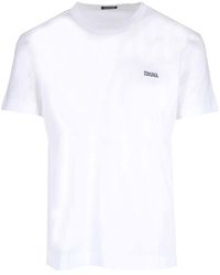 Zegna - T-Shirt With Mini Logo - Lyst