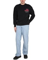 MSGM - Sweatshirt With Logo Print Cotton Sweatshirts - Lyst
