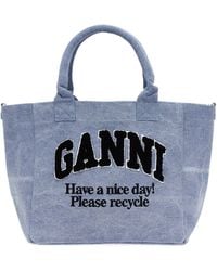 Ganni - Washed Small Shopping Bag - Lyst
