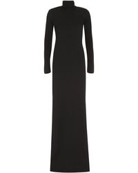 Saint Laurent - Stand-Up Collar Wool Dress - Lyst