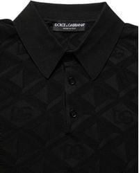 Dolce & Gabbana - Black Silk Short Sleeve Knit Polo T - Lyst