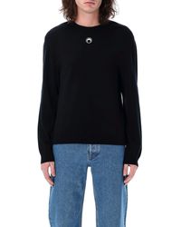 Marine Serre - Moon Logo Knit Crewneck Sweater - Lyst