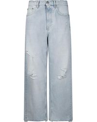 Golden Goose - Journey Ms Morgan Wide Pant Destoyed Bleached Den - Lyst