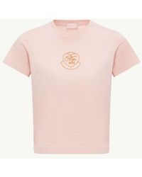 Moncler - Moncler Heart Logo-Embroidered Cotton T-Shirt - Lyst