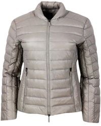 Armani Exchange - Lightweight 100 Gram Slim Down Jacket With Integrated Concealed Hood And Zip Closure - Lyst