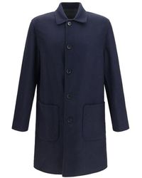 Etro - Blue Wool Oves Aries Coat - Lyst