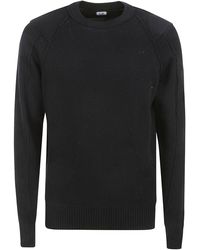 C.P. Company - Rib Trim Plain Crewneck Sweater - Lyst