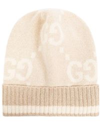 Gucci - Gg Damier Jacquard Ribbed Knit Beanie - Lyst