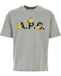 A.P.C. - X Pokemon Logo Printed Crewneck T-shirt - Lyst