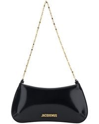 Jacquemus - Le Petit Bisou Chaine Shoulder Bag With Chain Strap And Logo Lettering Plate On The Front - Lyst