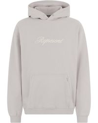 Represent - Hooded Sweatshirt Script Logo Cotton Jumpers - Lyst