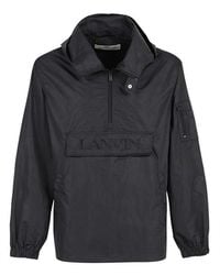 Lanvin - Logo Hooded Windbreaker - Lyst