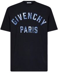 Givenchy - Cotton T-Shirt With Paris Pompom Embroidery - Lyst