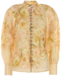 Zimmermann - Crush Printed Linen Shirt - Lyst