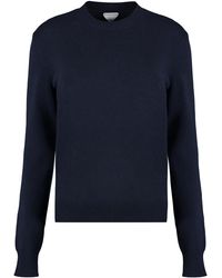 Bottega Veneta - Cashmere Sweater With Leather Elbow Patches And Ribbed Edges For - Lyst