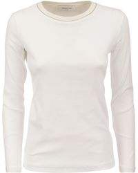 Donna T-shirt e top da T-shirt e top Fabiana Filippi Canotta con paillettesFabiana Filippi in Lana di colore Bianco 
