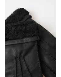 Dolce & Gabbana - Leather Fur Short Hands Mitten Gloves - Lyst