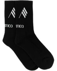 The Attico - The Attico Logo-Embroidered Cotton-Blend Socks - Lyst