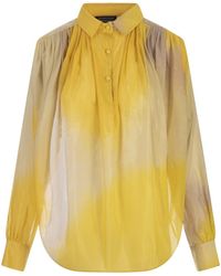 Gianluca Capannolo - Silk Shirt With Gathering - Lyst