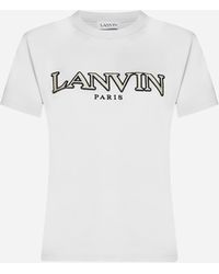 Lanvin - Curb Logo Cotton T-Shirt - Lyst