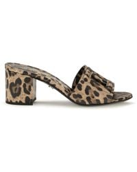 Dolce & Gabbana - Leopard Print Leather Mules Sandal - Lyst