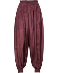 Zimmermann - Merlot Silk Habotai Aster Harem Trousers - Lyst