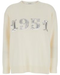 Max Mara - Wool And Cashmere Sweater With Logo Tops - Lyst