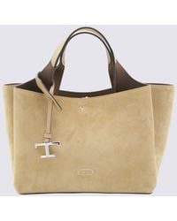 Tod's - Suede Leather Top Handle Bag - Lyst